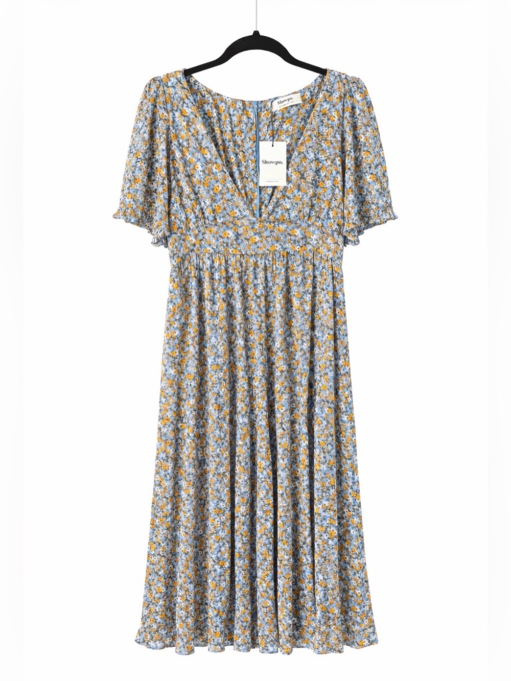 Showpo Blue Floral Long Dress NWT US 14